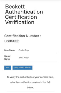 Alison Brie Signed Funko Pop #840 "Annie Edison" (Community) - Beckett COA