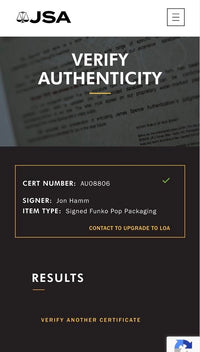 Jon Hamm Signed Funko Pop #908 "Don Draper" (MadMen) - Beckett COA (Copy)