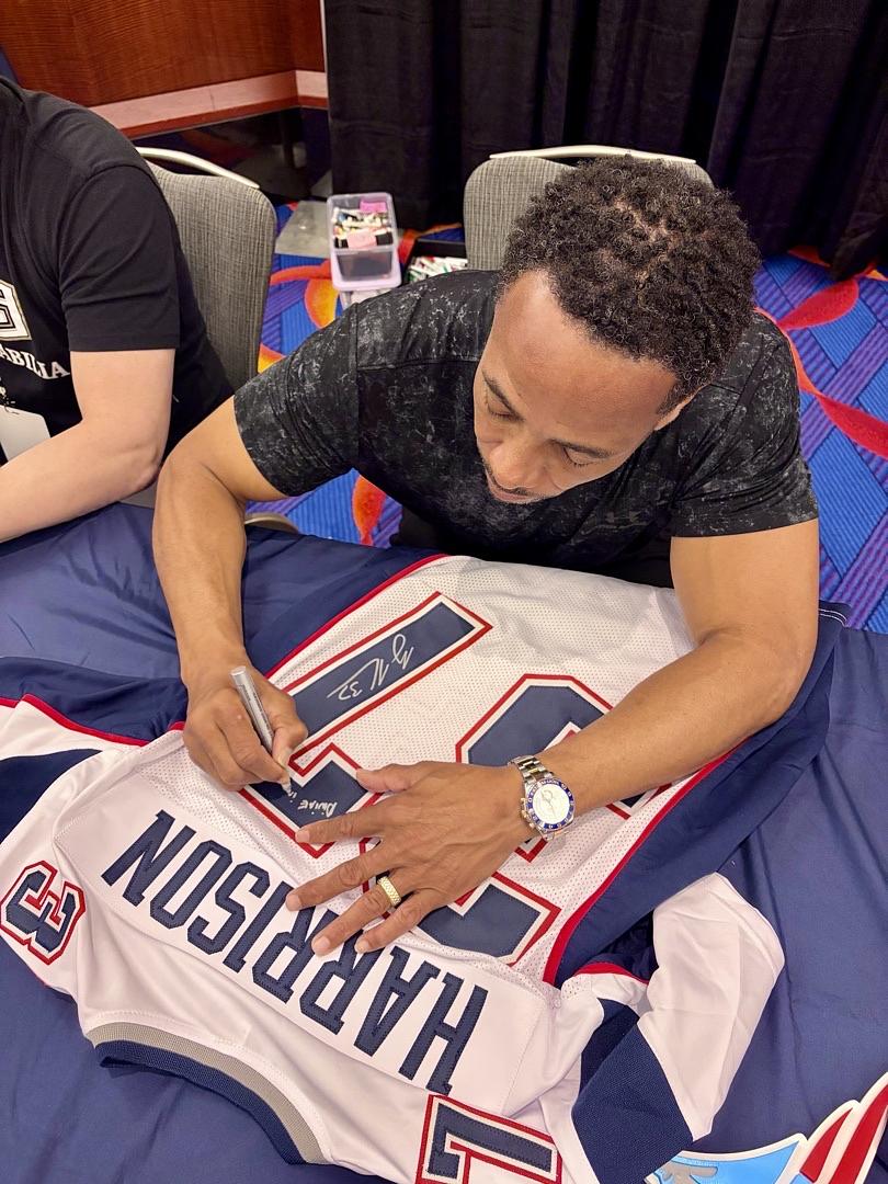 Rodney Harrison signed Patriots jersey w/inscription - JSA COA