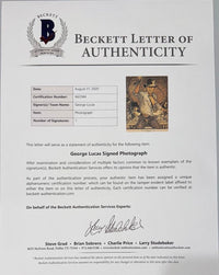 Harrison Ford George Lucas & Steven Spielberg Signed 12x18 (Indiana Jones)  - Beckett COA **RARE**
