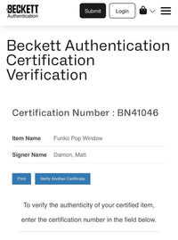 Matt Damon Signed Funko Pop #972 "Frost Giant Loki" (Marvel Studios: What IF….?) - Beckett COA