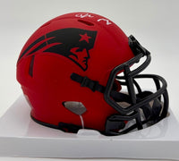 Drake Maye Signed Patriots Riddell Rave Mini Helmet  - Fanatics COA