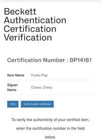 Chevy Chase and Beverly D'Angelo Signed Funko Pop #242 "Clark Griswold" (Christmas Vacation) - Beckett & JSA COA