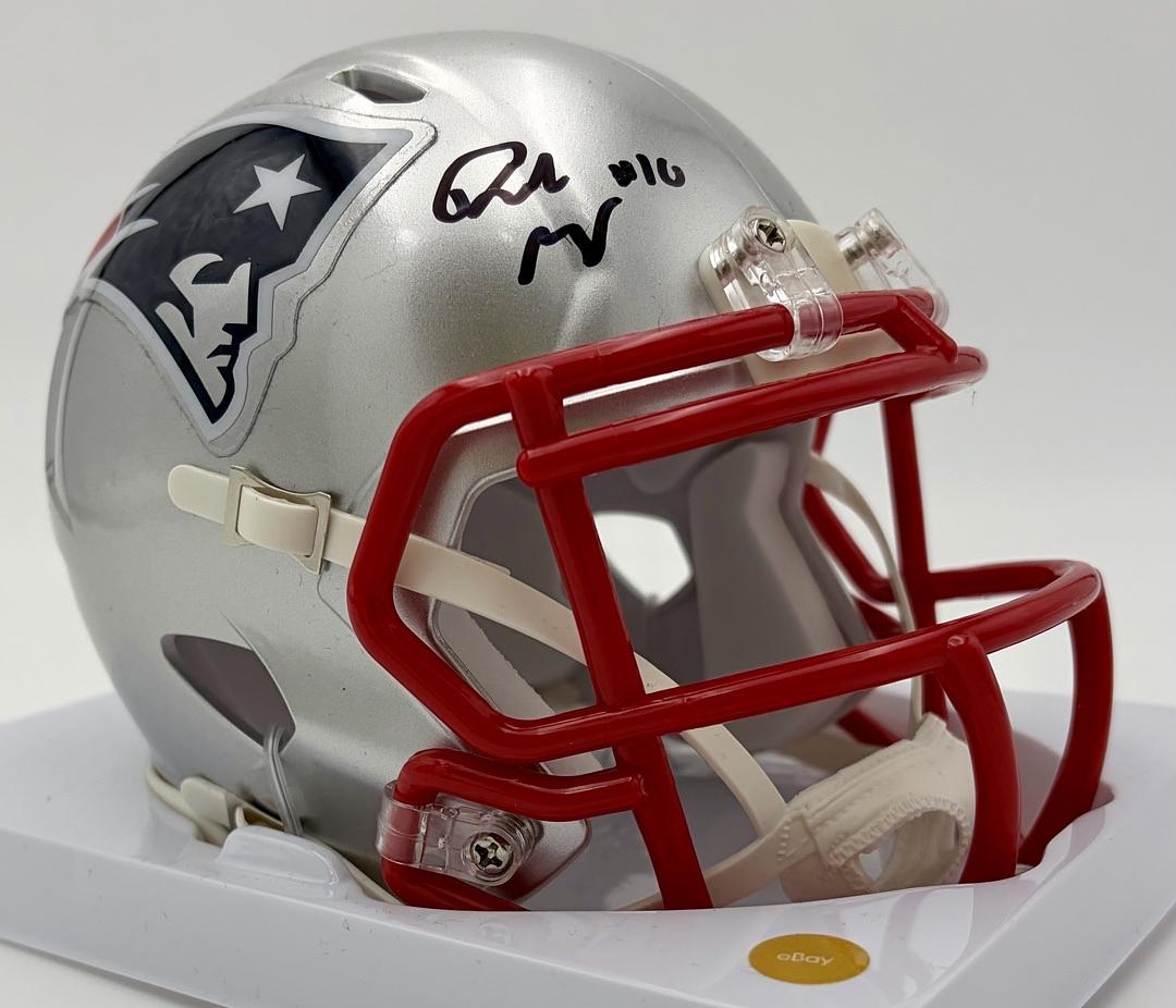 Drake Maye Signed Patriots Mini Helmet  - Fanatics COA