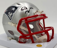 Drake Maye Signed Patriots Mini Helmet  - Fanatics COA