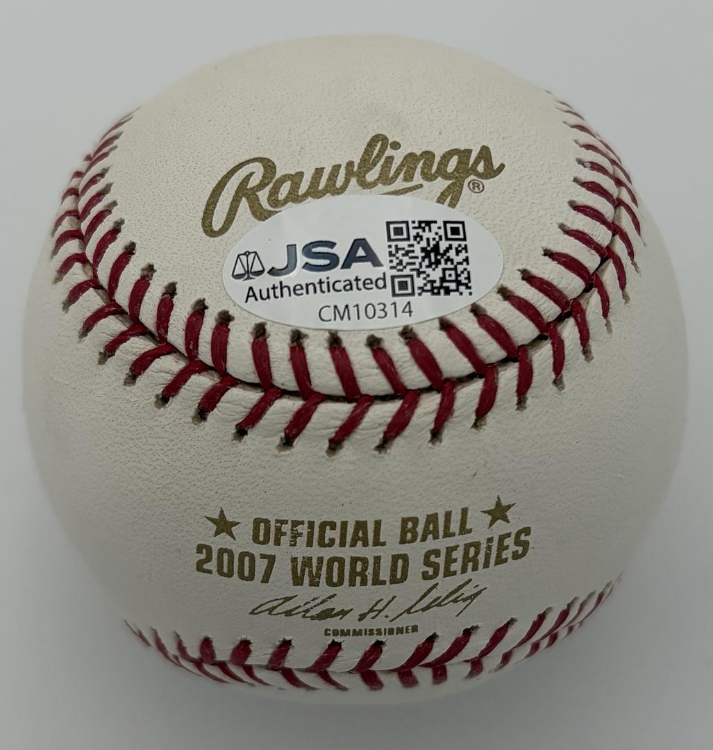 Doug Mirabelli signed 04 World Series ROMLB baseball (Red Sox) - JSA COA