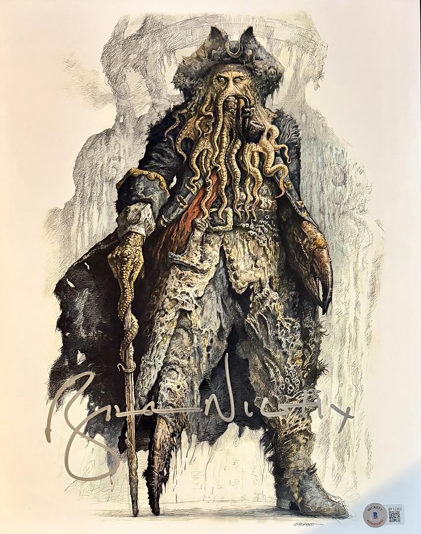 Bill Nighy signed 11x14 (Pirates of the Caribbean) - Beckett COA
