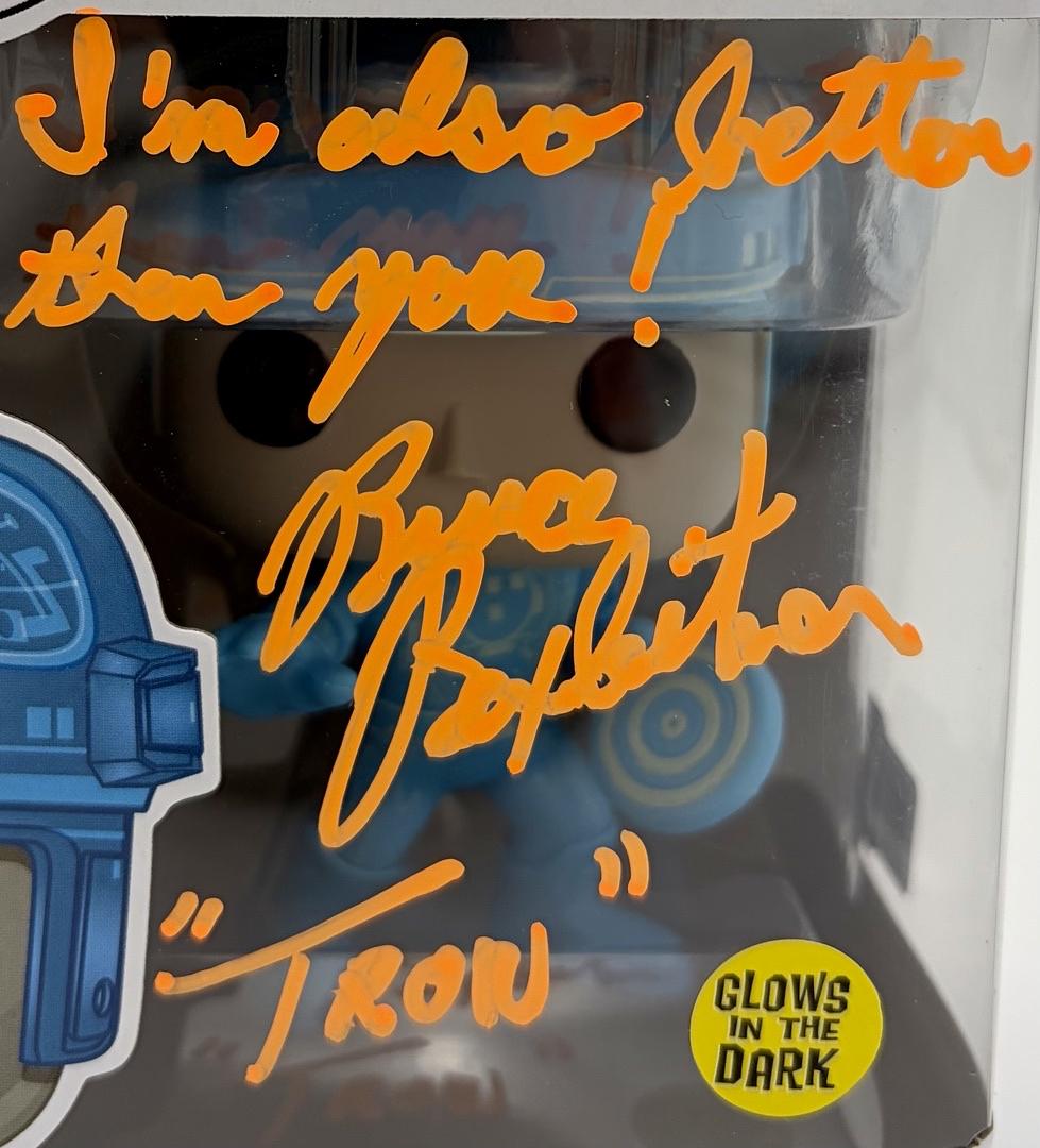 Bruce Boxleitner signed "Tron" Funko #489 w/quote & character name - OC Celebrity Marketing
