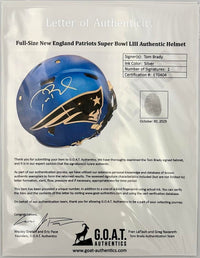 Tom Brady Autographed Full Size Authentic Super Bowl LIII Helmet *RARE* Tristar & GOAT COA