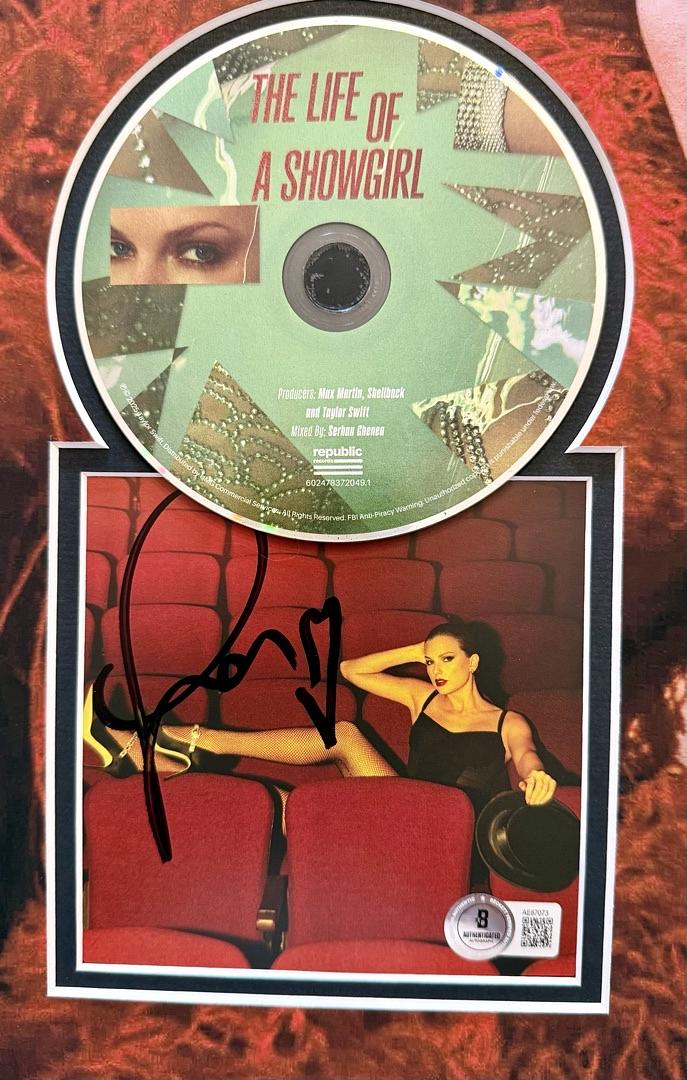Taylor Swift matted, signed "Life of a Showgirl" CD Insert Photo 4 - Beckett COA