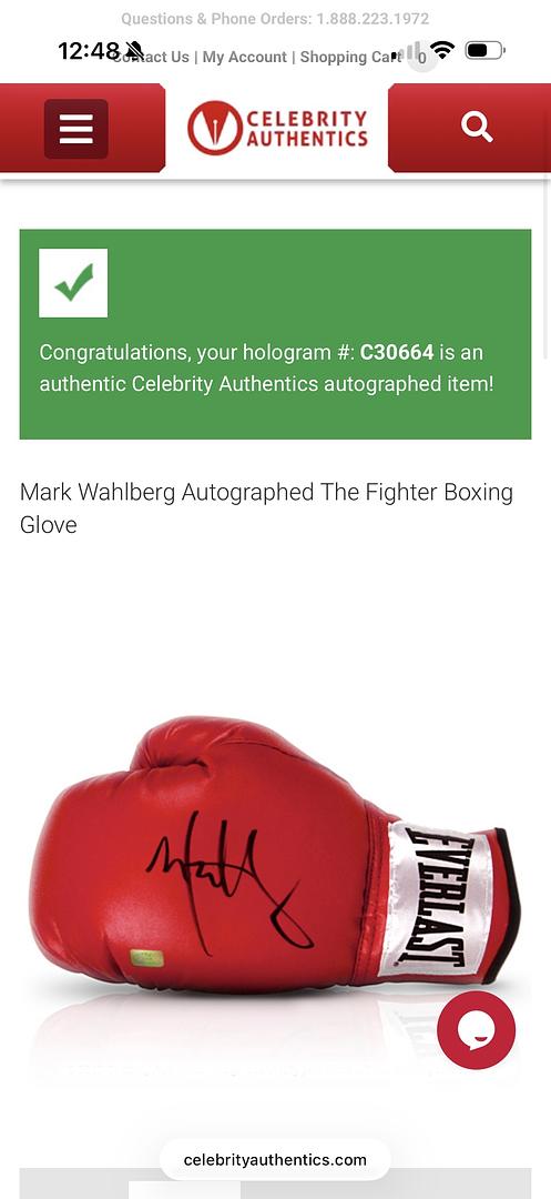 Mark Wahlberg signed boxing glove (The Fighter) - Celebrity Authentics COA