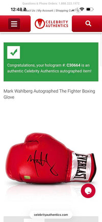 Mark Wahlberg signed boxing glove (The Fighter) - Celebrity Authentics COA