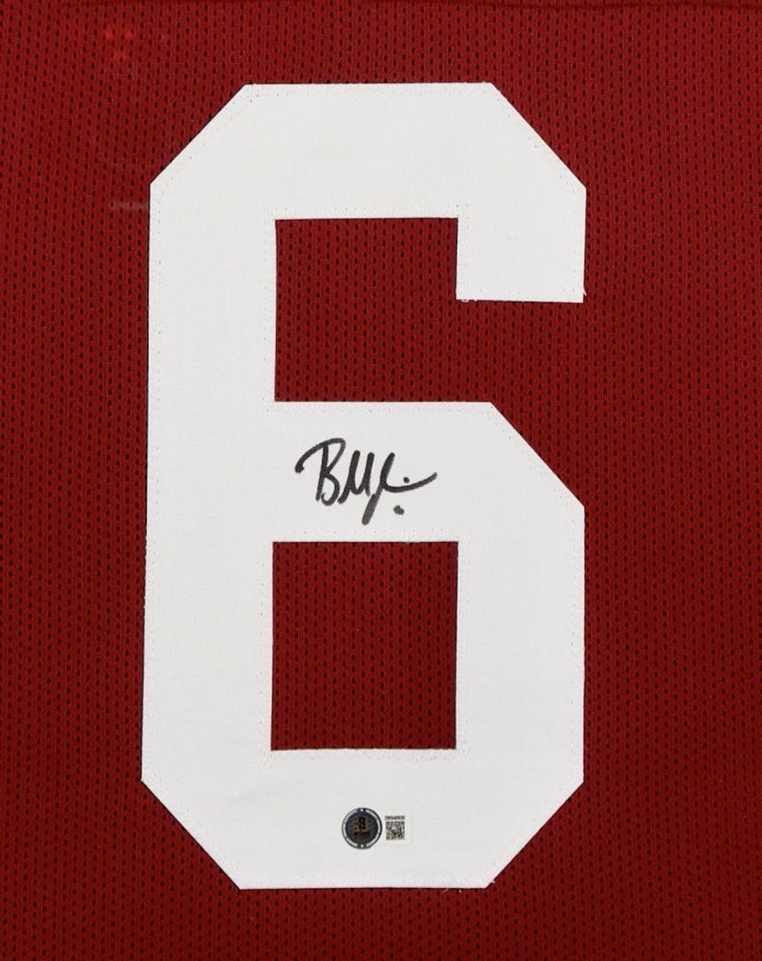 Baker Mayfield 34x42 signed framed Oklahoma Jersey - Beckett COA