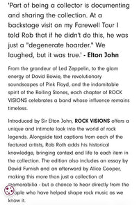 Elton John Rob Roth signed Limited Edition (375/500) book "Rock Visions" - Genesis Publications