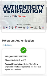Drake Maye Signed Patriots Riddell Rave Mini Helmet  - Fanatics COA