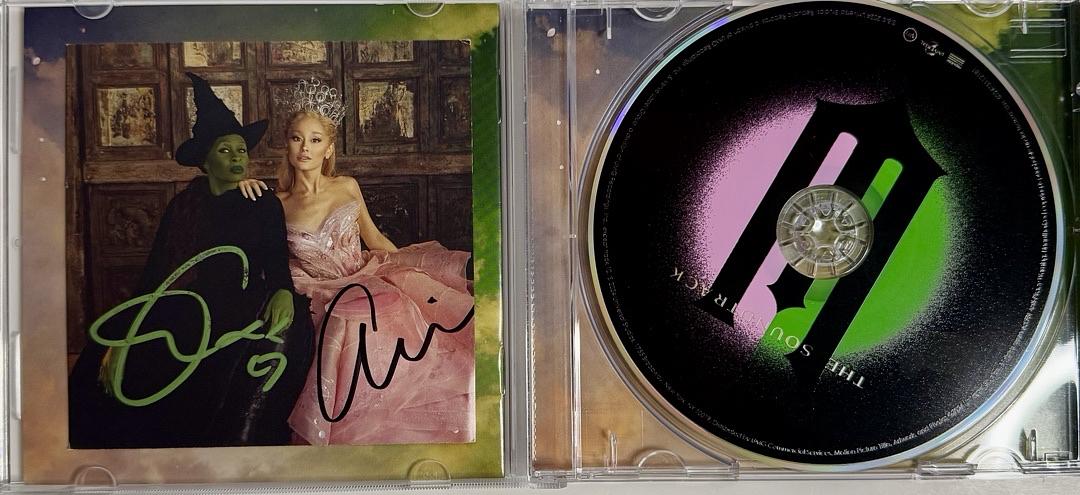 Cynthia Erivo & Ariana Grande Mounted Signed Wicked CD Insert 11x14  - JSA COA