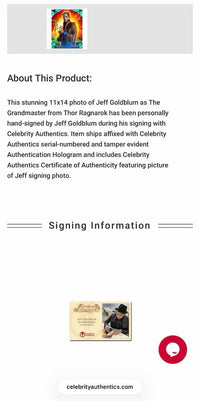 Jeff Goldblum signed 11x14 (Thor: Ragnarok) - Celebrity Authentics COA