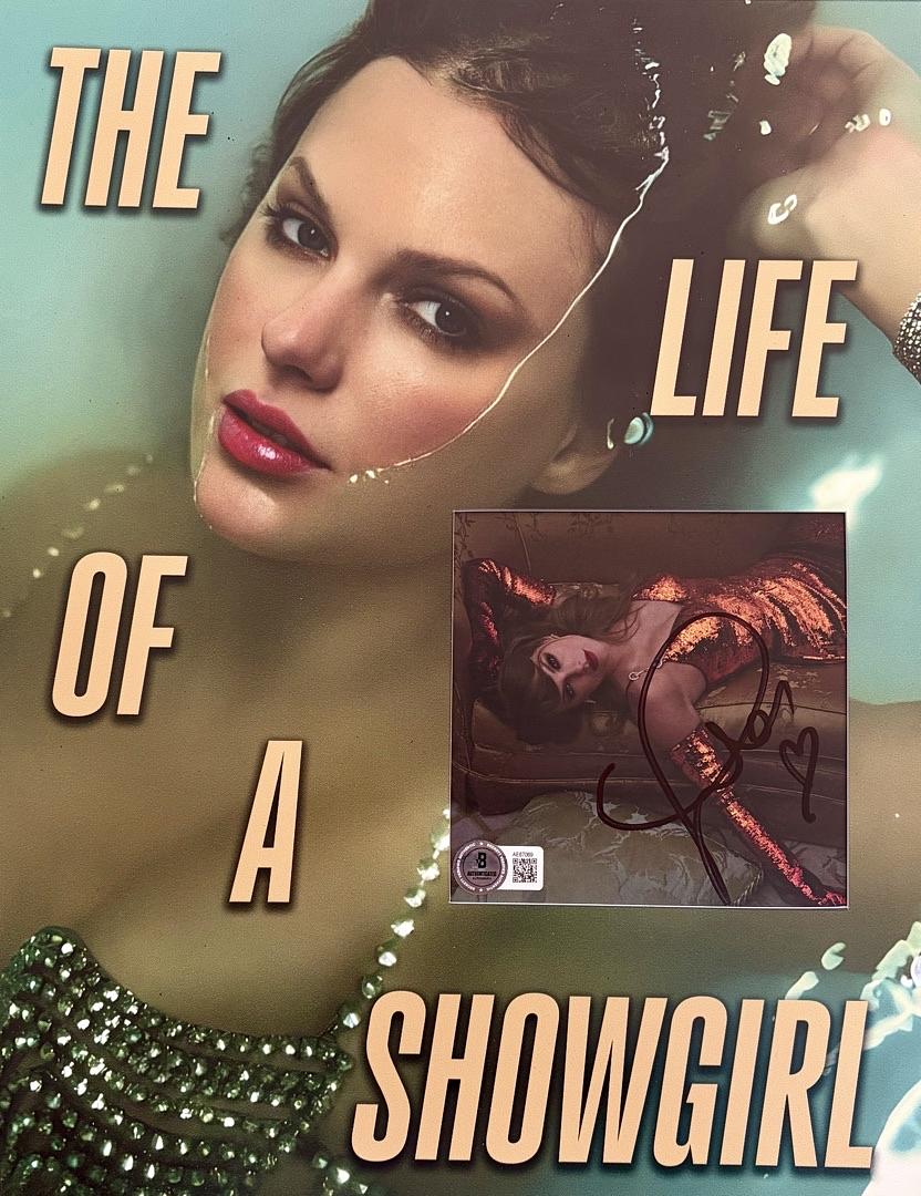 Taylor Swift matted, signed "Life of a Showgirl" CD Insert Photo 2 - Beckett COA