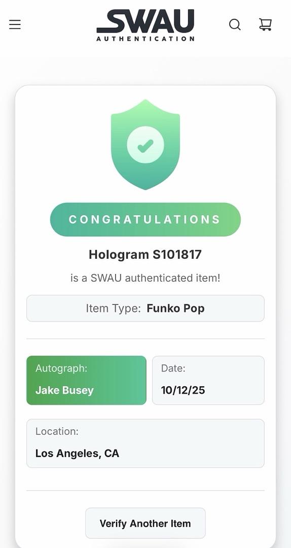 Jake Busey signed "Eleven" Funko #1457 (Stranger Things) - SWAU COA