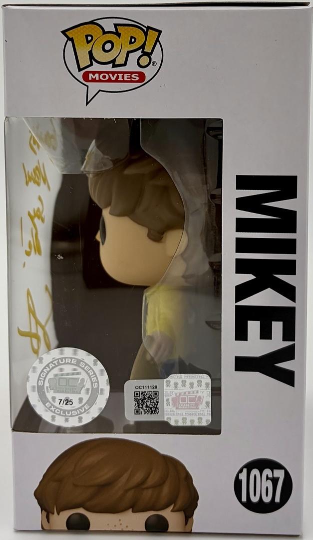 Sean Astin signed "Mikey" Funko #1067 (The Goonies) w/quote- OC Celebrity Marketing COA