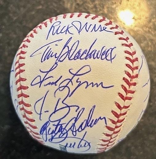 1975 Red Sox Team Baseball signed by 20 - Sure Shot Promotions COA