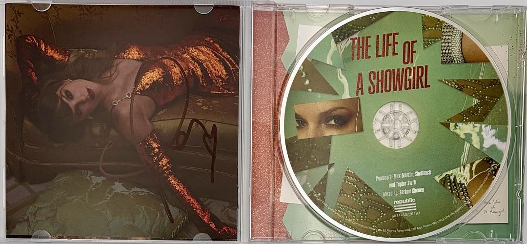 Taylor Swift matted, signed "Life of a Showgirl" CD Insert Photo 2 - Beckett COA