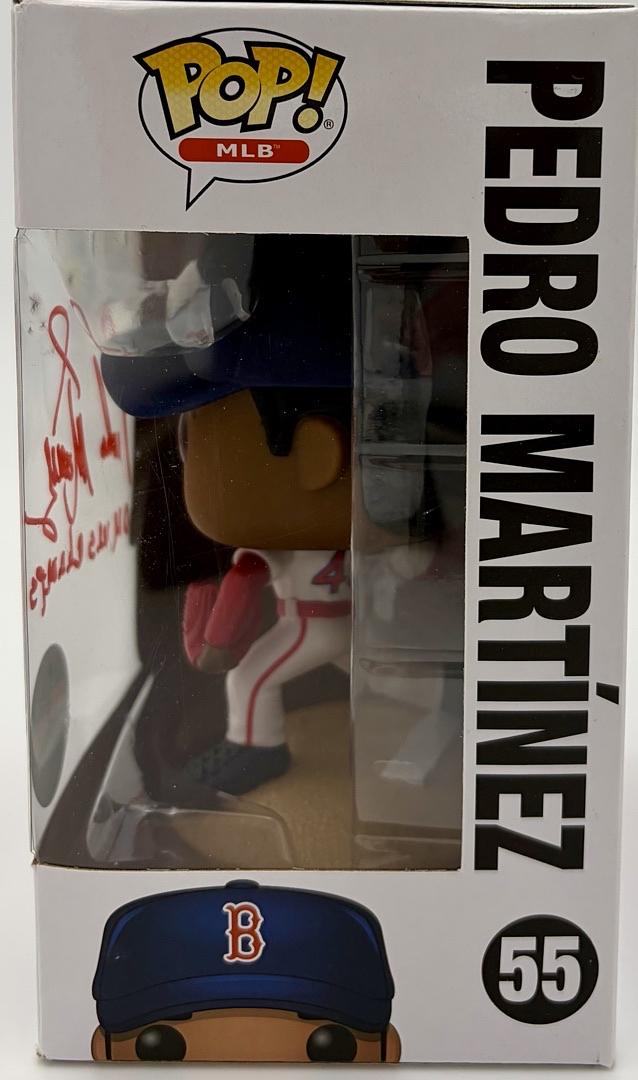 Pedro Martinez Signed Funko Pop #55 w/04 WS Champs inscription (Red Sox) - JSA COA