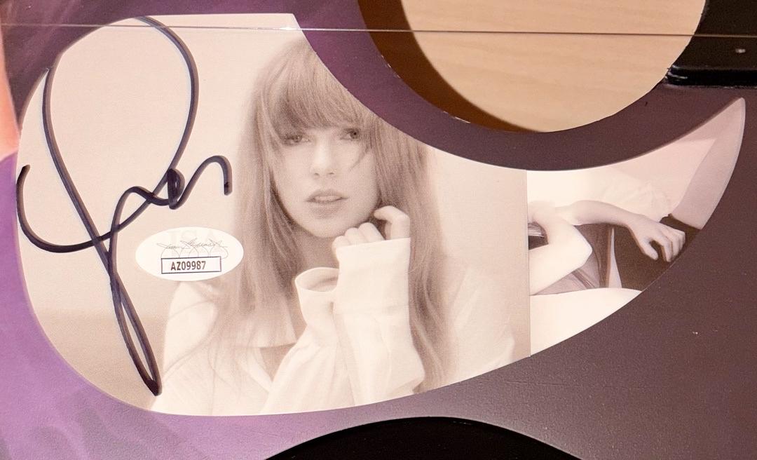 Taylor Swift Signed Purple/Picture Guitar - JSA COA