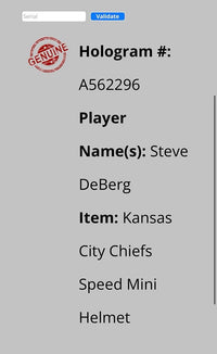 Steve DeBerg (Chiefs) signed mini-helmet - Schwartz COA