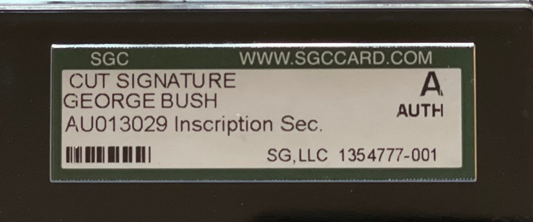 President George Bush Cut Signature Card Slabbed - SGC