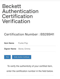 Emma Stone signed Funko #1275 "Gwen Stacy" - Beckett COA