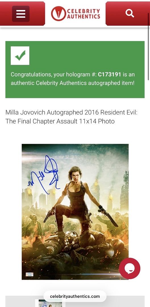 Milla Jovovich Signed 11x14 Photo (Resident Evil) - Celebrity Authentics
