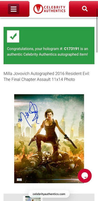 Milla Jovovich Signed 11x14 Photo (Resident Evil) - Celebrity Authentics