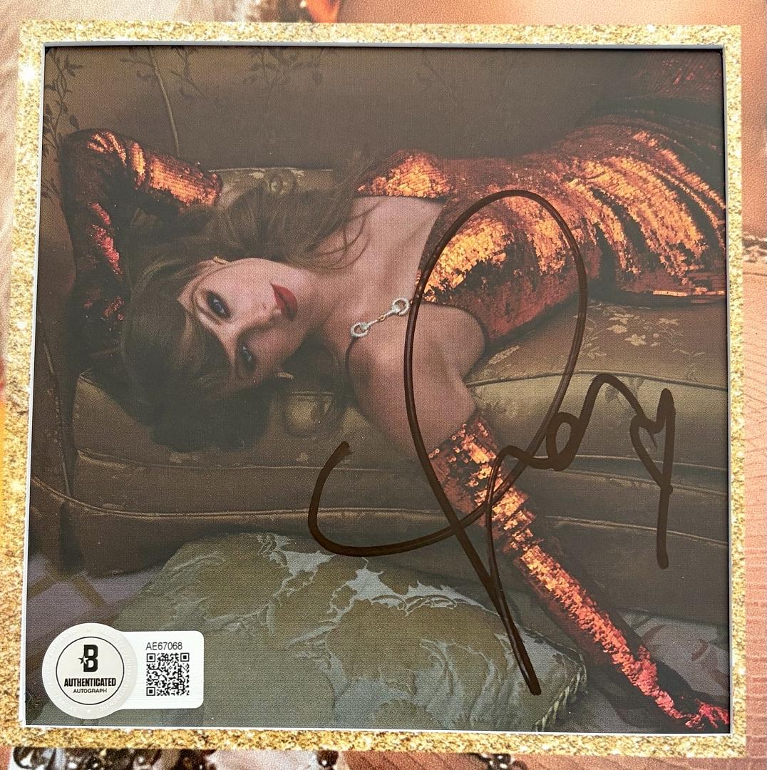 Taylor Swift matted, signed "Life of a Showgirl" CD Insert Photo 2 - Beckett COA