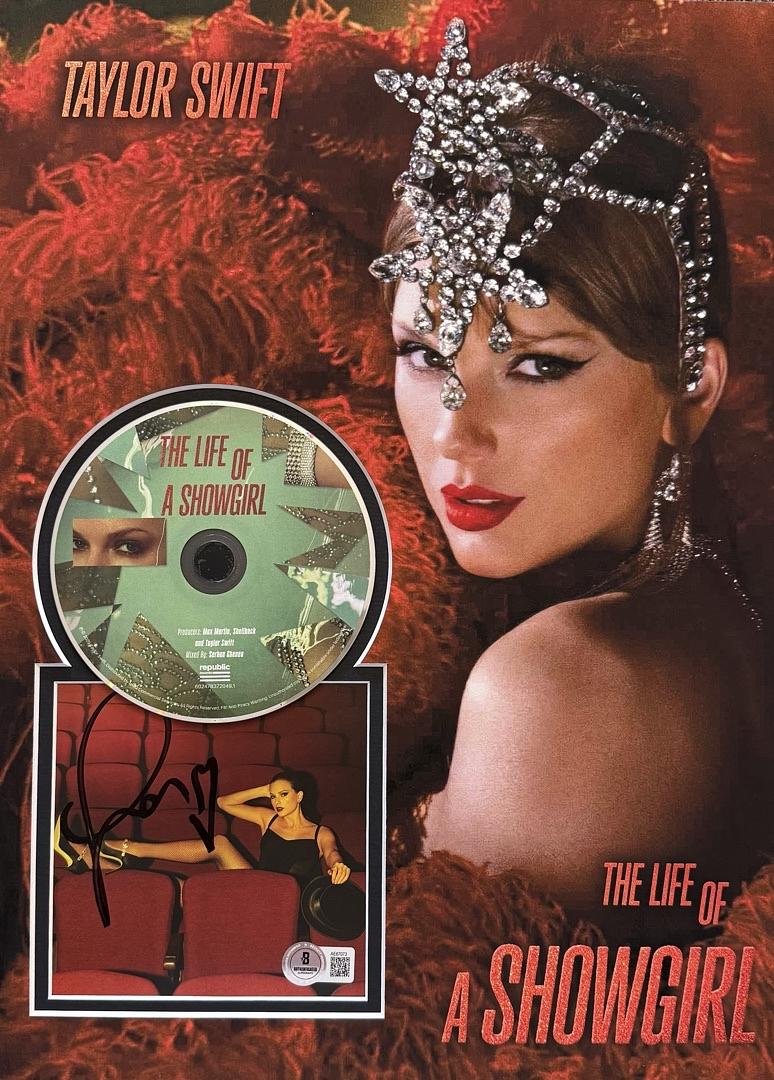 Taylor Swift matted, signed "Life of a Showgirl" CD Insert Photo 4 - Beckett COA