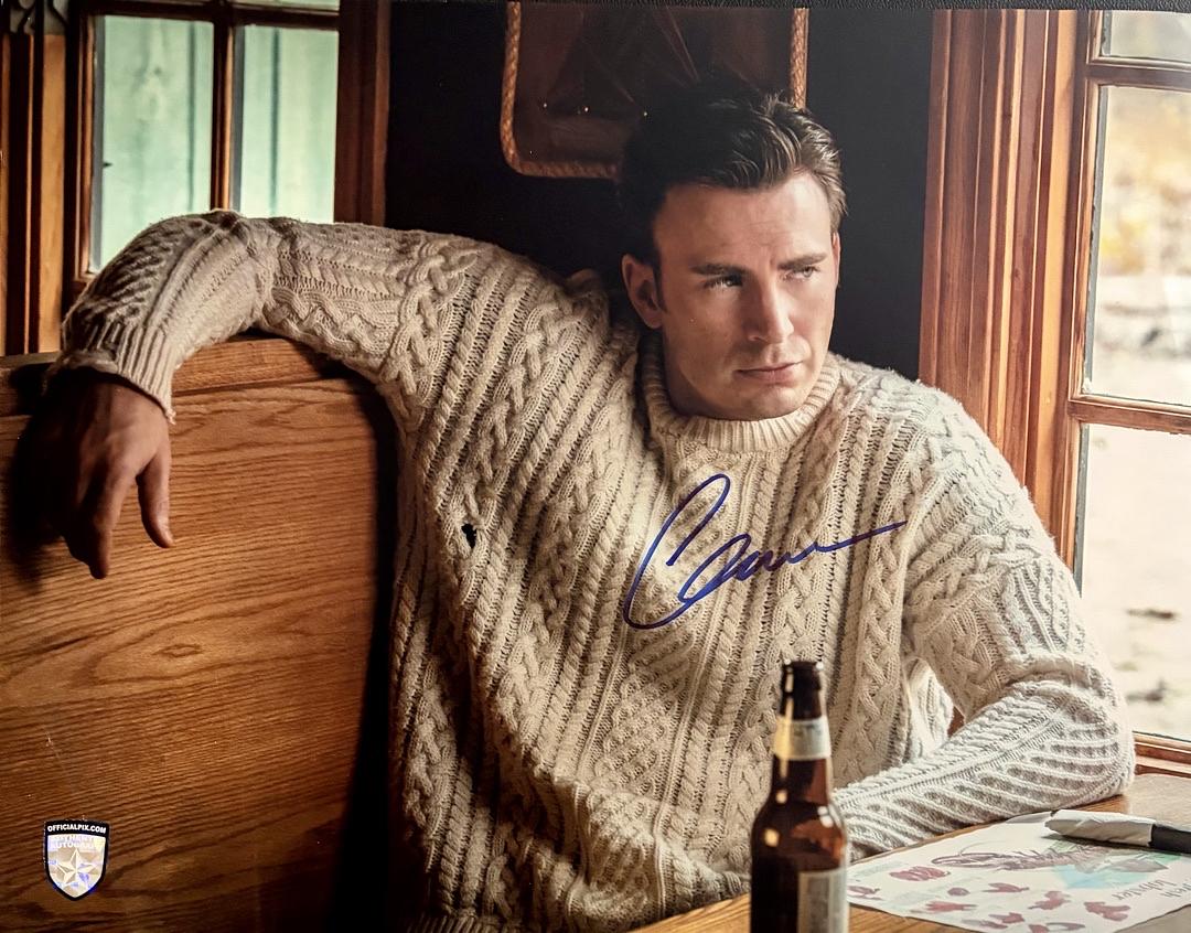 Chris Evans signed 11x14 (Knives Out) - Official Pix COA