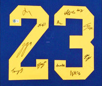 University of Michigan 34x42 signed, framed 2023 National Champs jersey (signed by 11) - Beckett COA