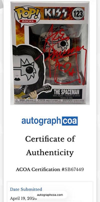 Ace Frehley Signed Funko Pop #123 "The Spaceman" (KISS) - ACOA COA