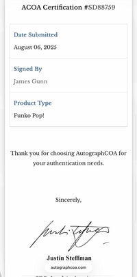 James Gunn signed Superman Funko #562 - ACOA COA