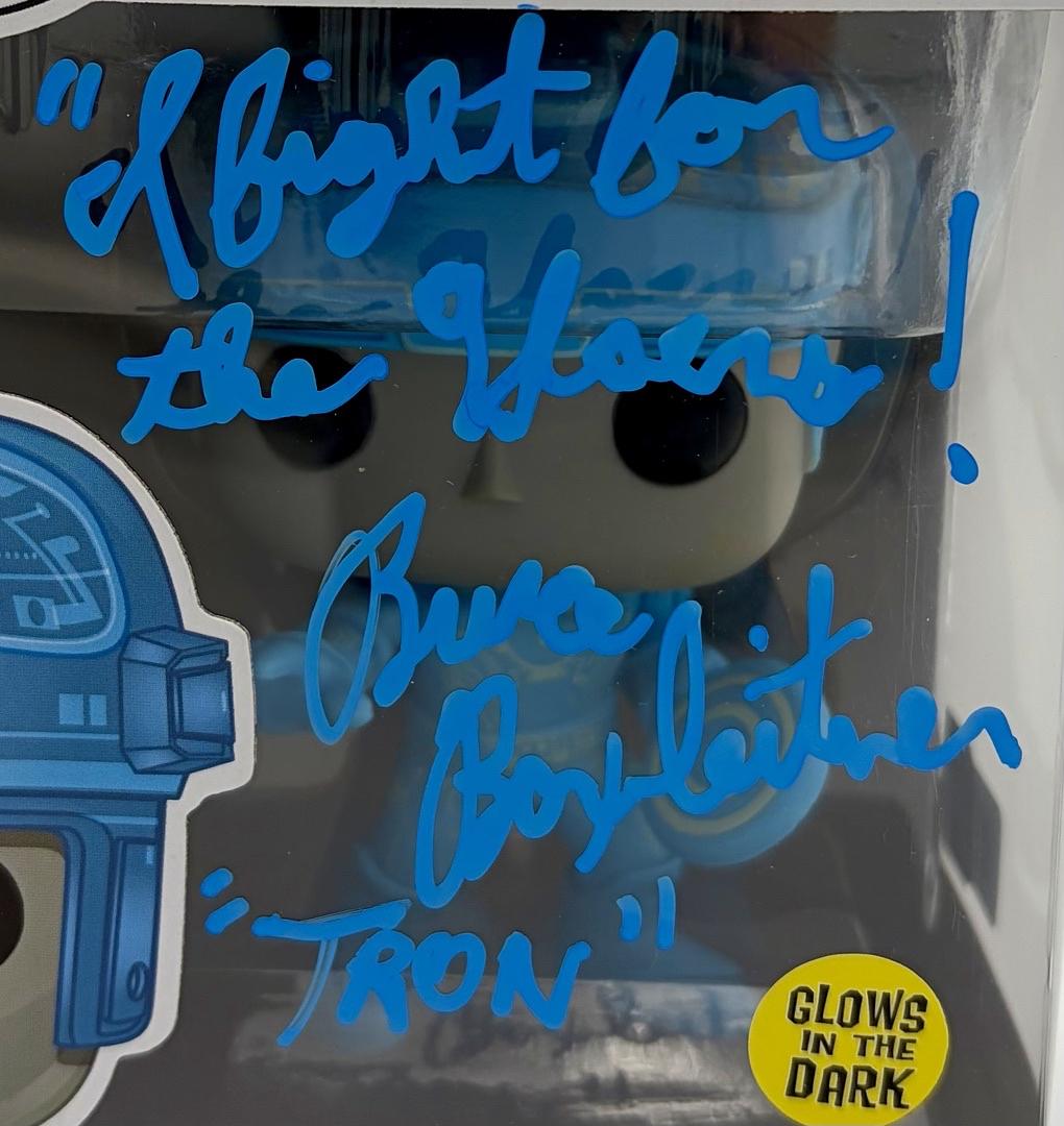 Bruce Boxleitner signed "Tron" Funko #489 w/quote & character name - OC Celebrity Marketing