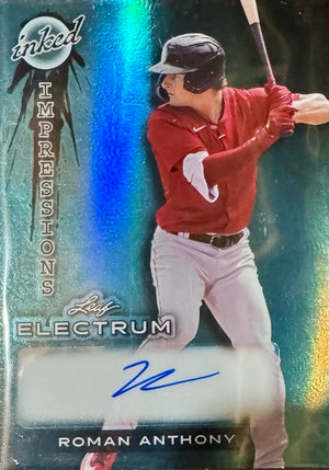 Roman Anthony 2024 Leaf Inked Impressions Electrum Autograph Card 15/20