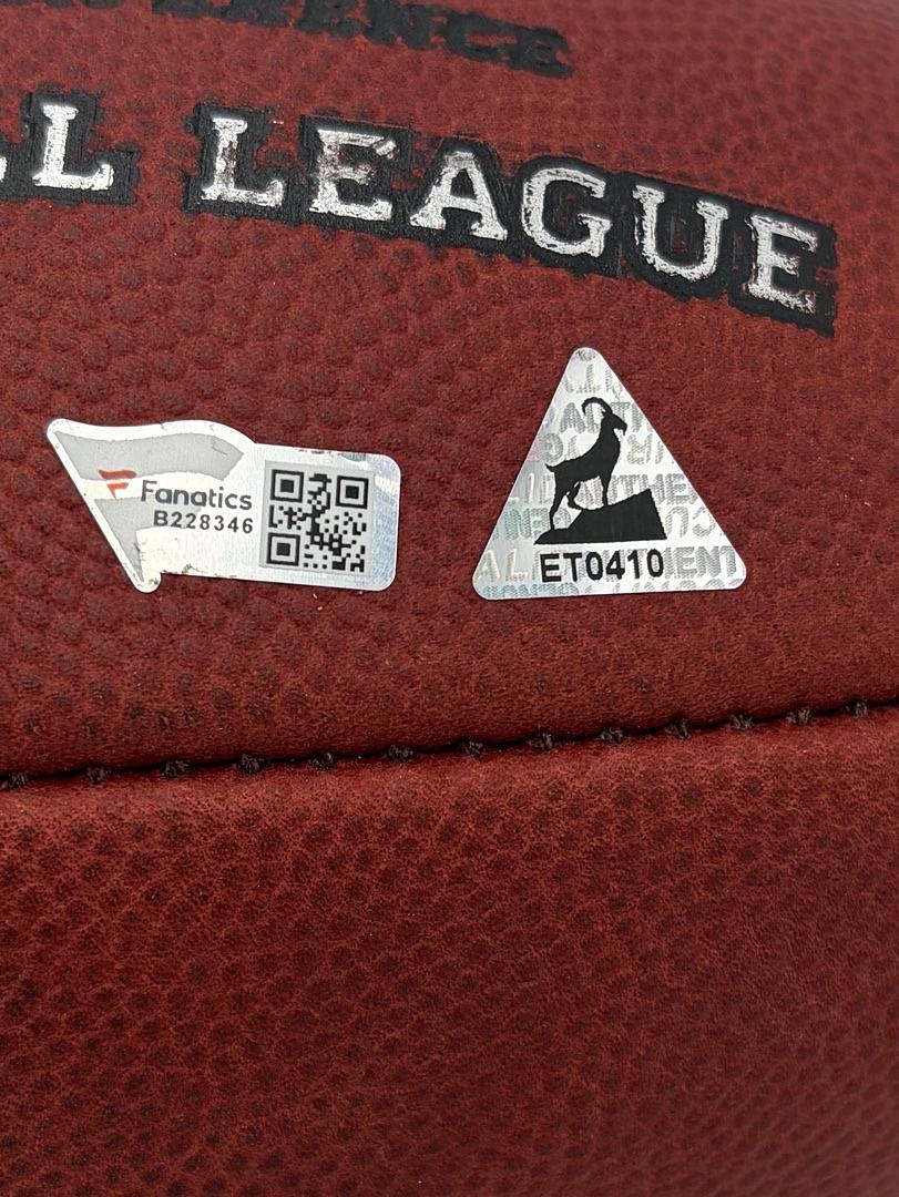 Tom Brady Autographed Custom Hand Painted 1/1 Duke Official Football w/career stats - Fanatics and GOAT COA