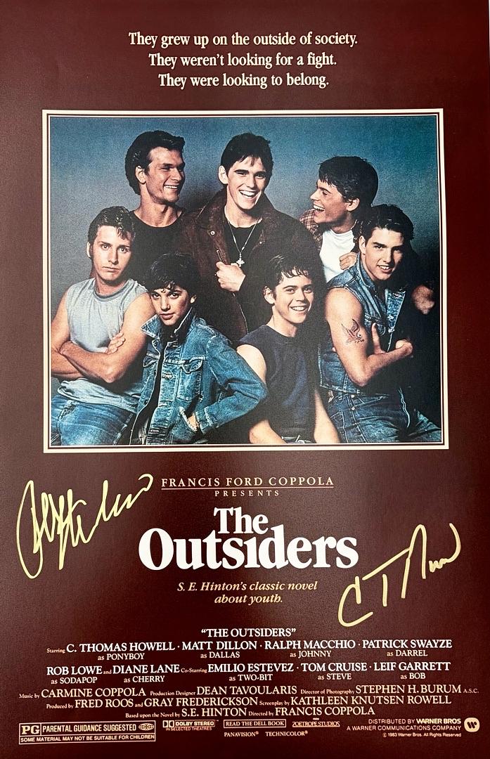 Ralph Macchio C. Thomas Howell signed 11x17 (The Outsiders) - JSA COA