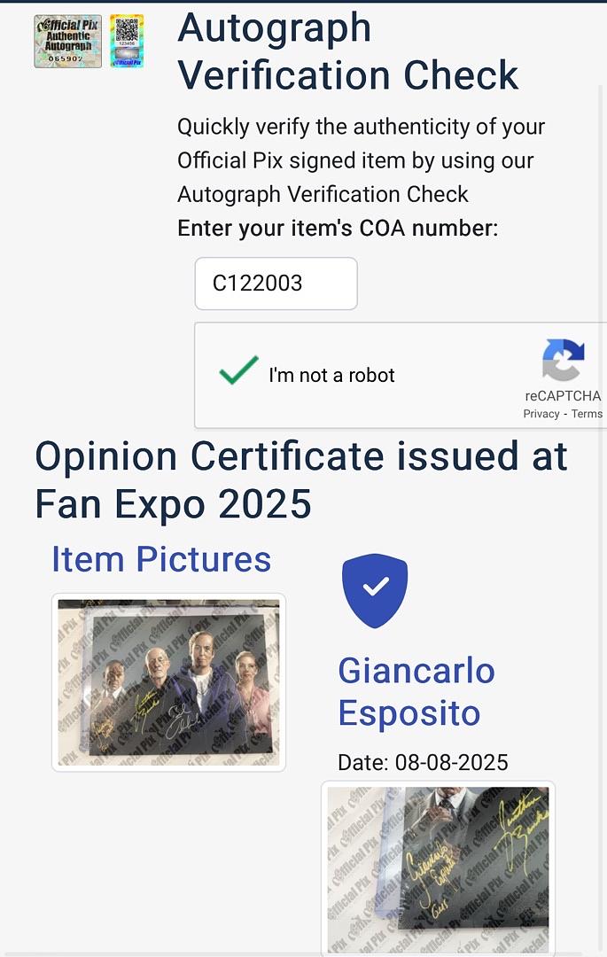 Bob Odenkirk, Jonathan Banks and Giancarlo Esposito (Better Call Saul) signed 11x14 - Official Pix and KaPow COA PENDING