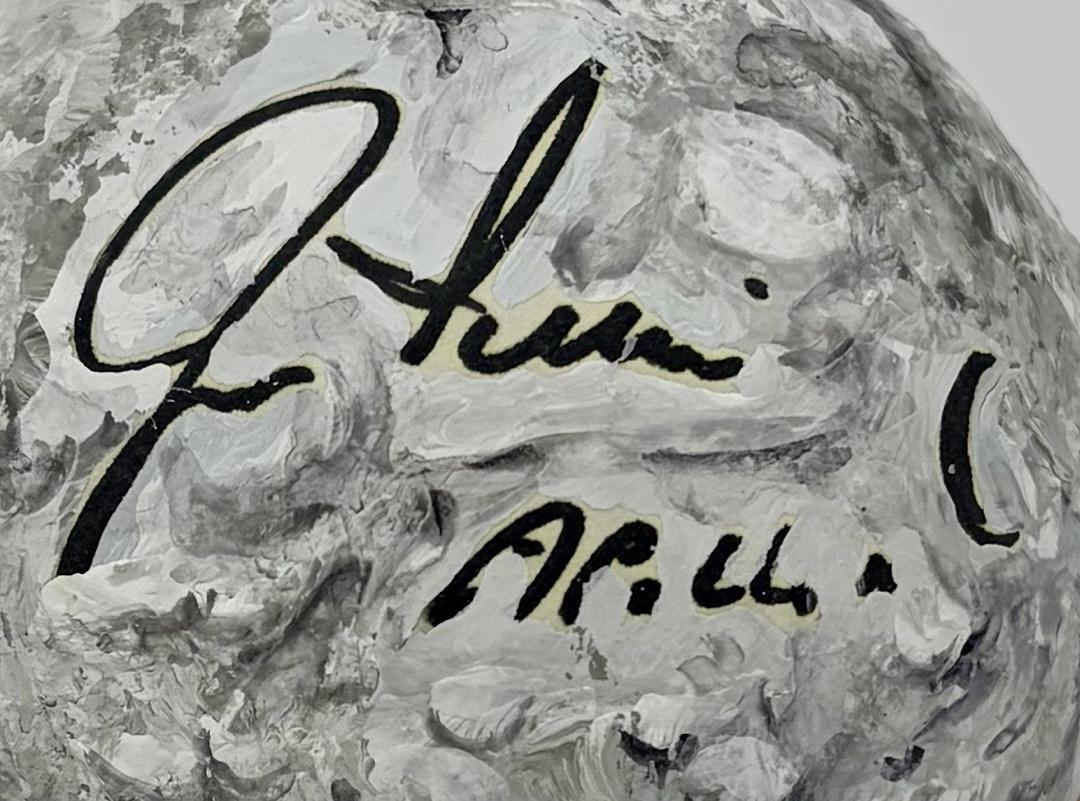 Jim Irwin signed Replica Moon with Display Case inscribed "Apollo 15" - PSA COA **RARE**