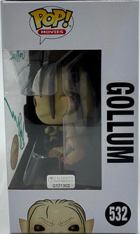 Andy Serkis Signed Funko Pop #532 "Gollum" (LOTR) w/character name - Celebrity Authentics COA