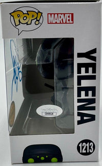 Florence Pugh signed "Yelena" Funko Pop #1213 (Hawkeye) - JSA COA