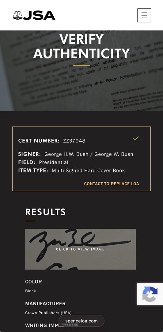 George HW Bush & George W Bush Dual Signed Book "41 - A Portrait Of My Father" - Premier Collectibles & JSA