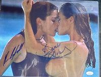 Neve Campbell and Denise Richards sexy signed 11x14 JSA COA