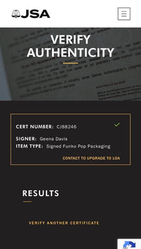 Geena Davis Signed Funko Pop #993 "Barbara Maitland" (Beetlejuice) w/character name - JSA COA